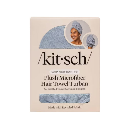 kitsch Plush Microfiber Hair Towel Turban with Bow